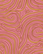 Pink Gold Abstract Swirl Rug