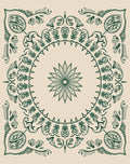 Emerald green botanical medallion tapestry Rug