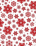 Crimson Snowflake Collage Repeating Arrangement Rug