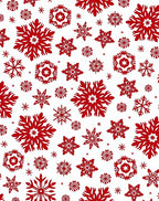 Crimson Snowflake Collage Repeating Arrangement Rug