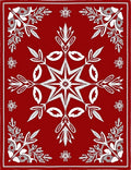 Cardinal Red Starburst Floral Tapestry Rug
