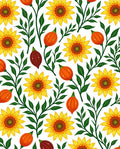 Sunny Sunflower Pumpkin Garden Whimsy Rug
