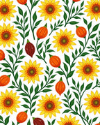 Sunny Sunflower Pumpkin Garden Whimsy Rug