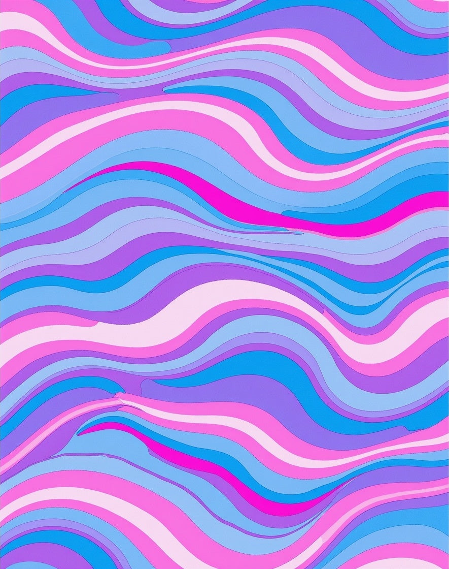 Pastel Swirl Wave Composition Rug