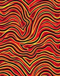 Vibrant Red Yellow Wave Flow Rug
