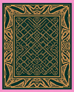 Emerald Gold Intricate Interlocking Frame Rug