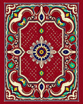 Ornate Crimson Floral Medallion Rug