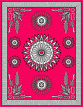 Vibrant Magenta Sunburst Medallions Rug