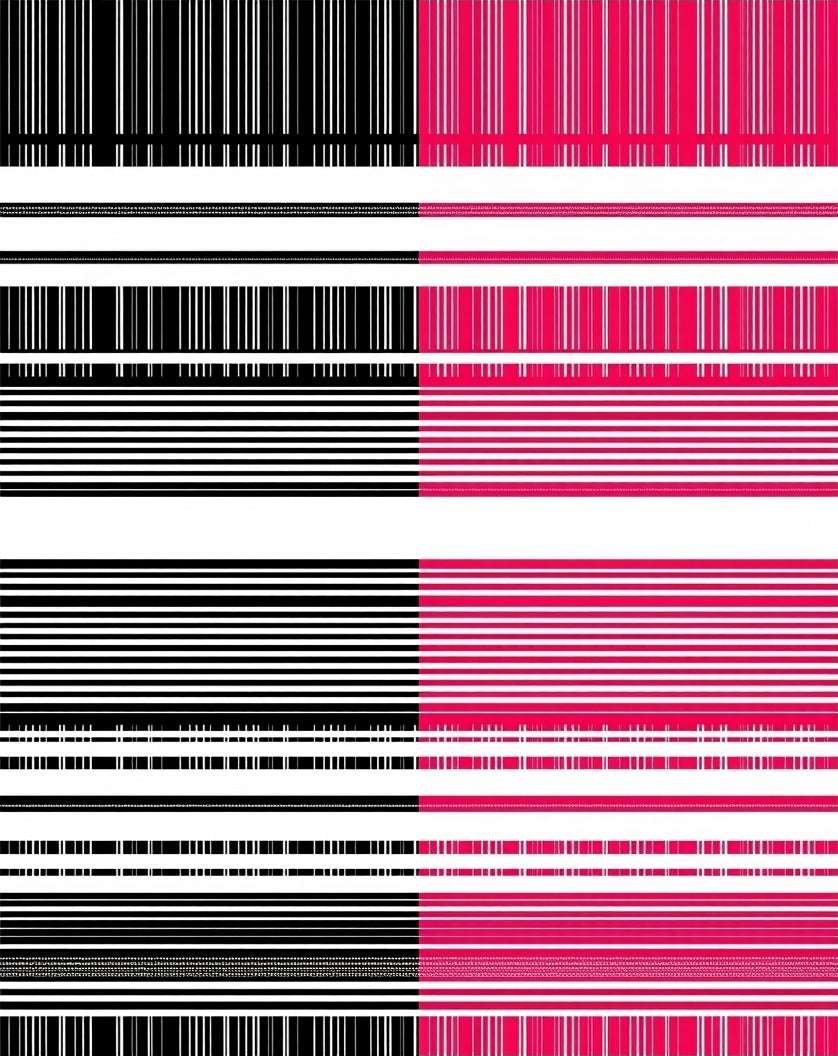 Bold Black Magenta Geometric Stripes Rug