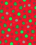 Bright Red Festive Ornament Collection Rug