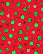 Bright Red Festive Ornament Collection Rug