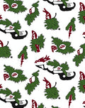 Festive Red Green Foliage Illustration Rug