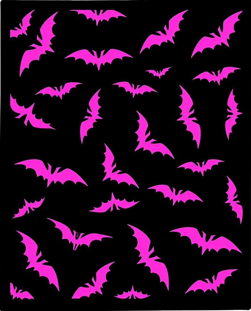 Hot Pink Flying Bats Scatter Rug