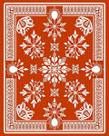 Rustic White Snowflake Sun Border Rug