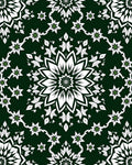 Deep Emerald Green Floral Mandala Rug