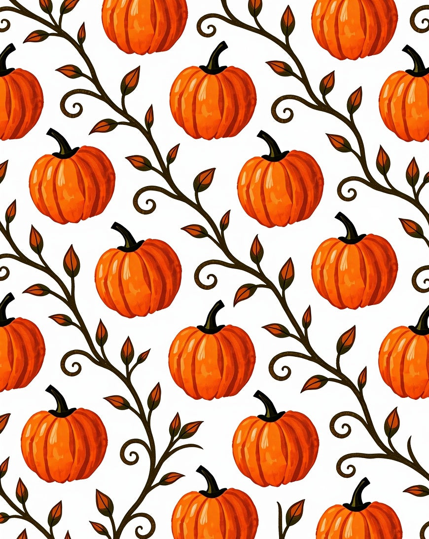 Vibrant Orange Pumpkin Autumn Garland Rug