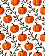 Vibrant Orange Pumpkin Autumn Garland Rug