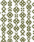 Olive Green Geometric Diamond Array Rug