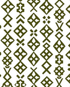Olive Green Geometric Diamond Array Rug