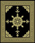 Golden Black Ornate Mandala Medallion Rug