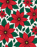 Bold Red Poinsettia Floral Collection Rug