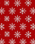 White Snowflake Festive Crimson Rug
