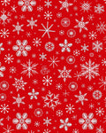 White Snowflakes on Red Canvas Rug