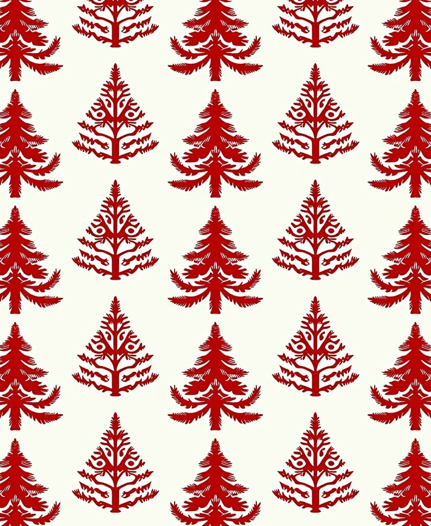 Crimson Evergreen Repeat Arrangement Rug