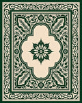 Deep Forest Green Floral Medallion Rug