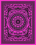 Hot Pink Symmetrical Mandala Flourish Rug