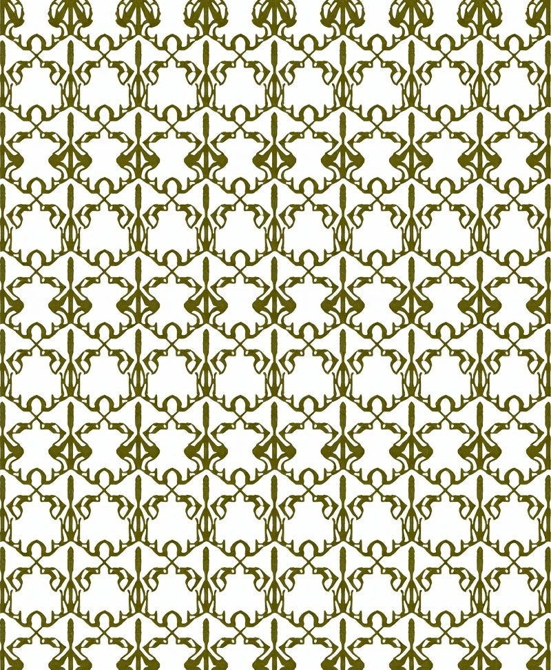 Olive Green Ornate Repeating Trellis Rug