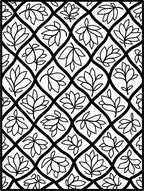Black White Botanical Lattice Rug