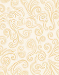Cream and Gold Swirl Scroll Rug