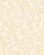 Cream and Gold Swirl Scroll Rug