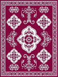 Rich Burgundy Floral Arabesque Composition Rug