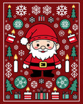 Jolly Santa with Snowflakes Garland Rug