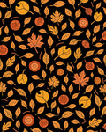 Golden Autumn Harvest Leaf Scatter Rug