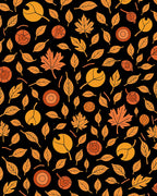 Golden Autumn Harvest Leaf Scatter Rug