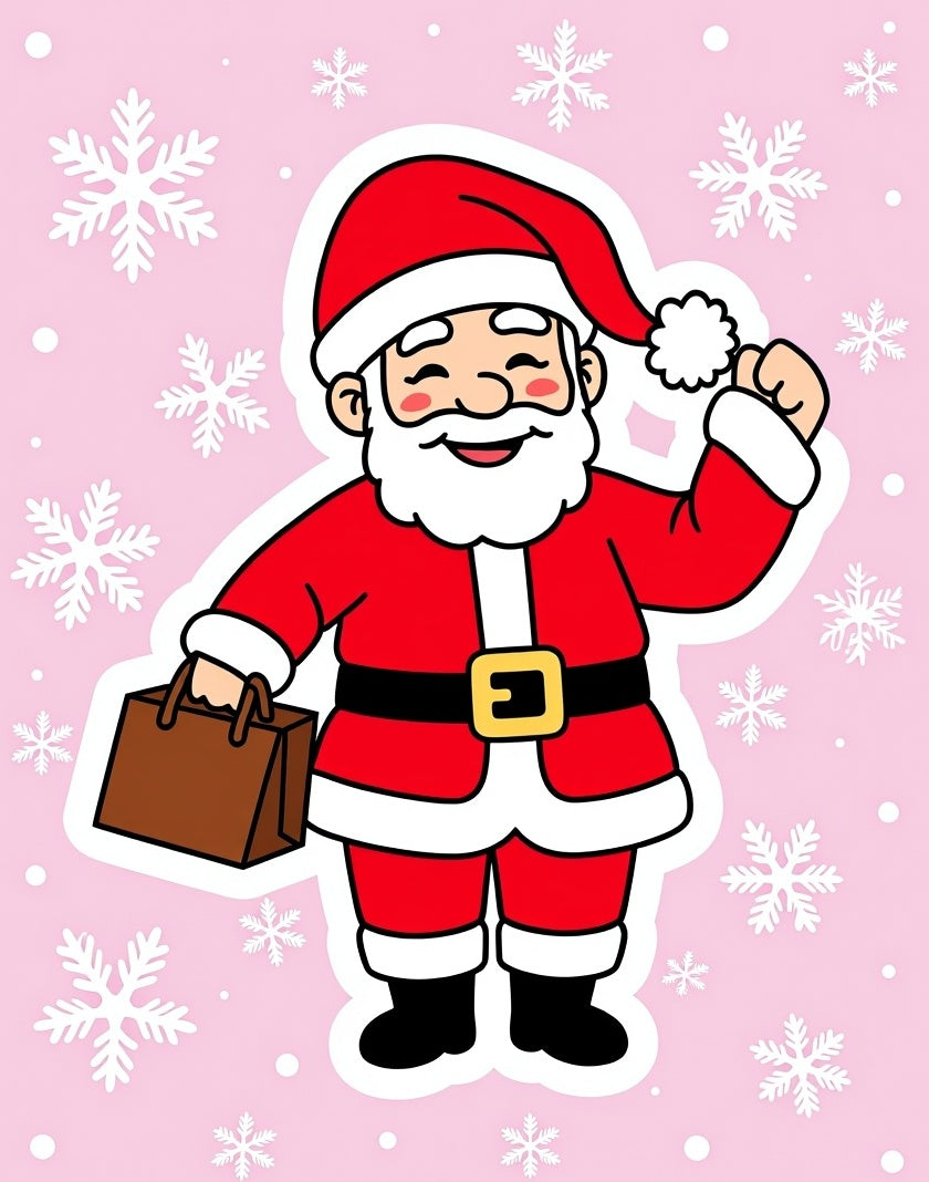 Joyful Santa Claus Winter Snowflake Rug