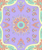 Pastel Floral Medallion Arrangement Rug