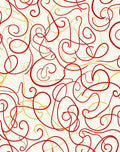 Crimson Gold Swirl Abstract Rug