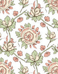 Soft Pink Pastel Floral Branch Outline Rug