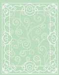 Light Green Floral Scroll Filigree Rug