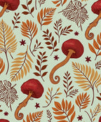 Autumnal Forest Mushroom Foliage Rug