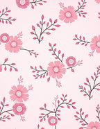 Sweet Pink Daisy Botanical Sprig Rug
