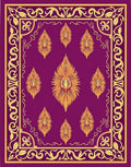 Regal Plum Golden Peacock Feather Rug