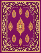 Regal Plum Golden Peacock Feather Rug