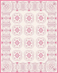 Pink Floral Medallion Border Rug