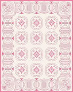 Pink Floral Medallion Border Rug