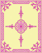 Baroque Pink Floral Medallion Garden Rug
